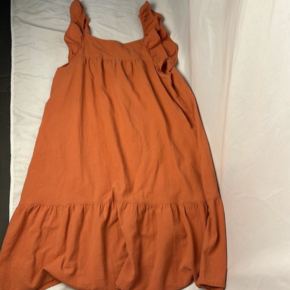 Universal Thread Orange/Rust Ruffle Dress with Pockets - Picture 5 of 5
